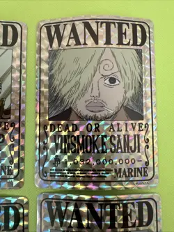 One Piece MARINE WANTED POSTER Sticker Set Of 6 ZORO, USOPP, NAMI, ROBIN, SANJI - Image 5