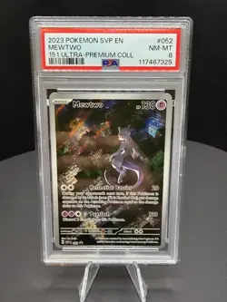 2023 POKEMON SVP EN-SV BLACK STAR PROMO #052 MEWTWO PSA 8 - Image 1