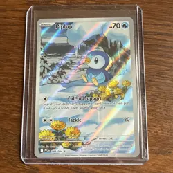 Pokemon TCG Piplup 098/094 – Phantasmal Flames – Illustration Rare – EN NM - Image 1