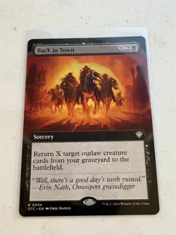 mtg borderless Back in Town, Outlaws of Thunder Junction Commander, unplayed - Image 1