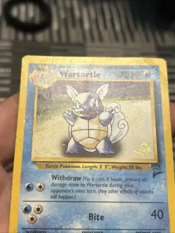 Pokemon TCG Wartortle 63/130 Base Set 2 Gold W Stamped Wotc 2000 Promo- DMG - Image 3