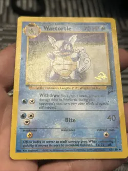 Pokemon TCG Wartortle 63/130 Base Set 2 Gold W Stamped Wotc 2000 Promo- DMG - Image 4