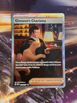 Giovanni's Charisma # 204/165 Sv: Scarlet & Violet 151 Pokemon Card Holo NM - Image 1