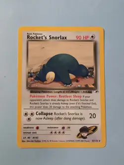 Pokemon TCG Rocket's Snorlax 33/132 Gym Heroes Unlimited Rare Vintage WOTC - Image 1