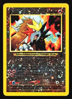 Pokemon Entei 34 WotC Reverse Holo Black Star Promo HP - SWIRL - Image 1