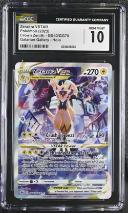ZERAORA VSTAR Crown Zenith Holo Rare #GG43 CGC 10 Gem Mint Pokemon [Nostalgium] - Image 1