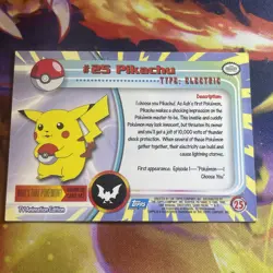 Pokemon Topps TV Animation: Pikachu #25 Non-Holo T2 Blue Logo Mp - Image 2
