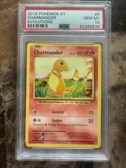 CHARMANDER PSA 10 2016 POKEMON XY EVOLUTIONS #9 - Image 1