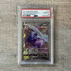 PSA 10 Gem Mint Galarian Slowking V 179/198 2021 Pokemon Chilling Reign Alt Art - Image 1