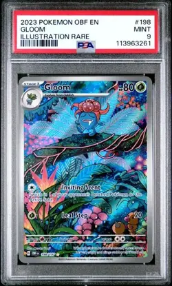 2023 POKEMON OBF EN-OBSIDIAN FLAMES ILLUSTRATION RARE #198 GLOOM PSA 9 - Image 1