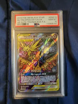 Pokemon Hidden Fates Promo Moltres, Zapdos, Articuno GX SM210 PSA 10 - Image 1