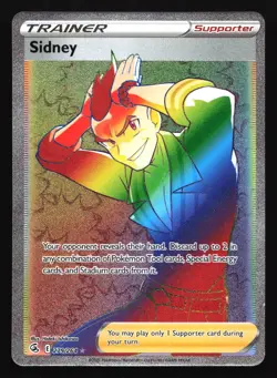 Pokemon Sidney 279/264 Fusion Strike Rainbow Secret Rare Full Art Holo LP - Image 1