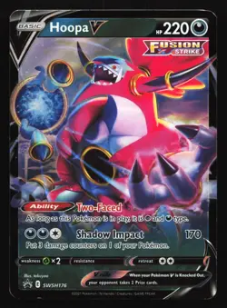 Pokemon Hoopa V SWSH176 Sword & Shield Holo Black Star Promo LP - Image 1