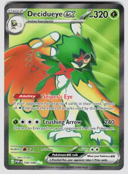DECIDUEYE EX 100/088 HOLO ULTRA RARE PERFECT ORDER POKEMON NM/M - Image 1