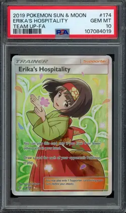 Pokemon Erika's Hospitality Full Art 2019 S&M Team Up #174 PSA 10 Gem Mint - Image 1