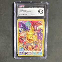 CGC 9.5 Pikachu Secret Rare Holo 160/159 Crown Zenith Pokemon TCG 2023 - Image 1