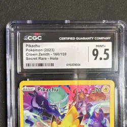 CGC 9.5 Pikachu Secret Rare Holo 160/159 Crown Zenith Pokemon TCG 2023 - Image 3