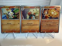 Scorbunny, Raboot, Cinderace MEG REVERSE HOLO Set 026 027 028/132 - Pokemon TCG - Image 1