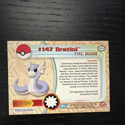 Topps Pokemon Topps Series 1 Dratini #147 TV Animation Edition 1999 EN - Image 2