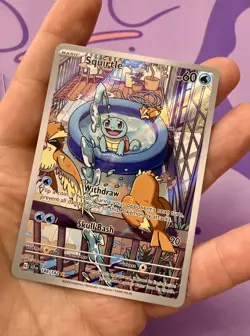 Pokemon TCG Squirtle 148/142 Sv07: Stellar Crown (SCR) Illustration Rare - Image 1