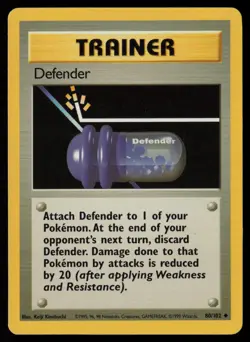 Defender 80/102 Pokemon Base Set Unlimited Uncommon Lightly Played - Image 1