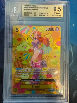 One Piece Nami OP08-106 SP Alternate Art BGS 9.5 GEM MINT (PSA 10 CrossU) - Image 1
