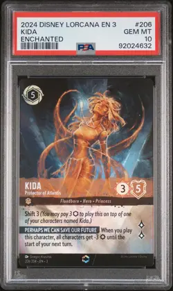 2024 DISNEY LORCANA EN 3-INTO THE INKLANDS KIDA - PROTECTOR OF ATLANTIS PSA 10 - Image 1