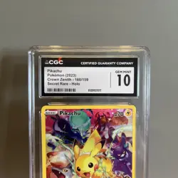 2023 POKEMON CROWN ZENITH SECRET RARE, HOLO #160 PIKACHU CGC 10 GEM MINT - Image 3