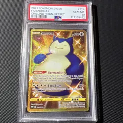 2021 POKEMON SWORD & SHIELD CHILLING REIGN SECRET #224 FULL ART/SNORLAX PSA 10 - Image 1