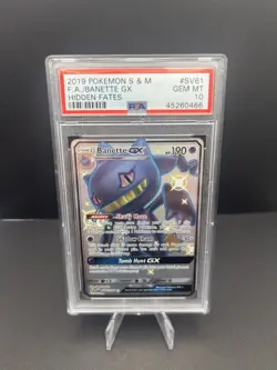 2019 POKEMON SUN & MOON HIDDEN FATES #SV61 FULL ART/BANETTE GX PSA 10 - Image 1