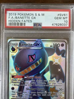 2019 POKEMON SUN & MOON HIDDEN FATES #SV61 FULL ART/BANETTE GX PSA 10 - Image 2