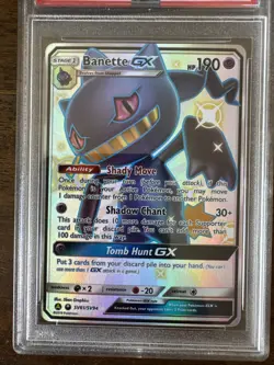 2019 POKEMON SUN & MOON HIDDEN FATES #SV61 FULL ART/BANETTE GX PSA 10 - Image 3