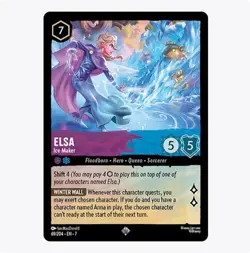 Disney Lorcana Archazia's Island Frozen Elsa Ice Maker 69/204 Cold Foil NM Card - Image 1