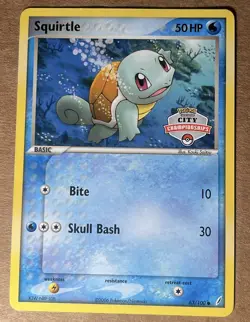 2006 POKEMON LEAGUE & CHAMPIONSHIP CARDS SQUIRTLE PROMO STAMPED 63/100 RARE - Image 1