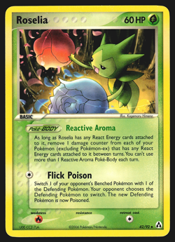 Roselia 42/92 EX Legend Maker Pokemon Card LP - Image 1