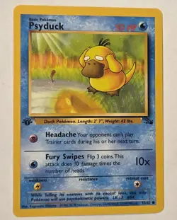 PSYDUCK Fossil Set 53/62 Pokemon Card Unlimited - Image 1