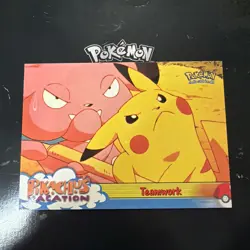 Pokemon Card - Teamwork - #54 - Pikachu's Vacation - Topps Blue Logo - Image 1