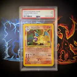 PSA 7 Charizard Base Set 2 Holo #4 Swirl 2000 Pokemon Card WOTC NM - Image 1