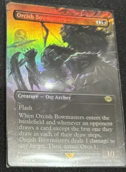 MTG Lord of the Rings - Orcish Bowmasters - Borderless Foil Extended Art - NM - Image 1