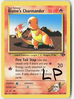 Blaine's Charmander 60/132 Common Gym Challenge Pokemon Unlimited Lightly Played - Image 1