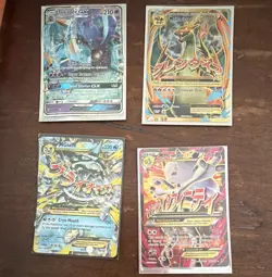 Pokemon TCG EX GX Mega 4-Card Japanese Lot - M Charizard EX, Mewtwo EX - Image 1