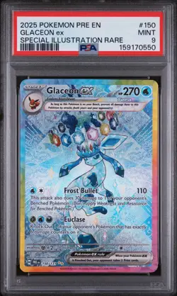 2025 POKEMON PRE EN-PRISMATIC EVOLUTIONS #150 GLACEON EX PSA 9 - Image 1