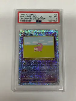 Pokemon TCG Slowpoke Reverse Holo 93/110 Legendary Collection PSA 8 WOTC Card - Image 1
