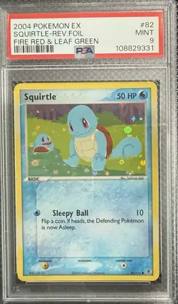 Squirtle Reverse Holo #82/112 - 2004 Pokemon Fire Red Leaf Green - PSA 9 Low Pop - Image 1