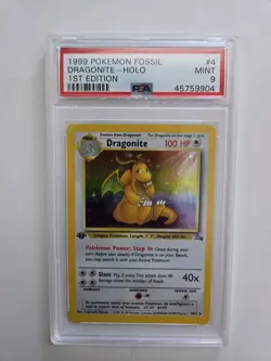 1999 POKEMON FOSSIL DRAGONITE - HOLO 1ST EDITION #4/62 MINT PSA 9 - Image 1