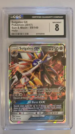 Solgaleo GX Pokemon (2017) Sun & Moon #89 CGC 8 - Image 1