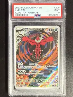 PSA 9 Pokemon Yveltal (Illustration Rare) #205 Paradox Rift - Image 1
