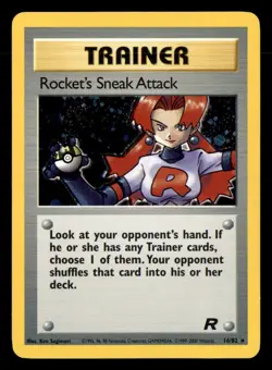 Rocket's Sneak Attack 16/82 Holo Rare Team Rocket Pokemon Unlimited Holo MP - Image 1