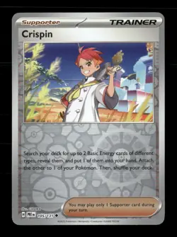 Crispin 105/131 Prismatic Evolutions Reverse Holo NM/M Pokemon - Image 1
