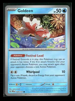 Goldeen (Master Ball Pattern) 020/131 Holo Prismatic Evolutions NM/M Pokemon - Image 1